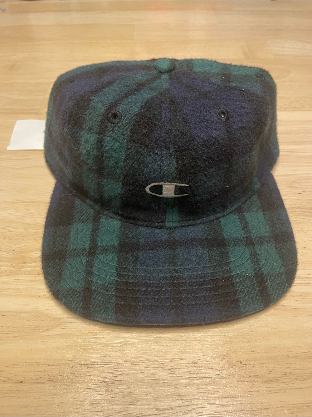 Champion Green and Black Plaid Wool Cap NWT
